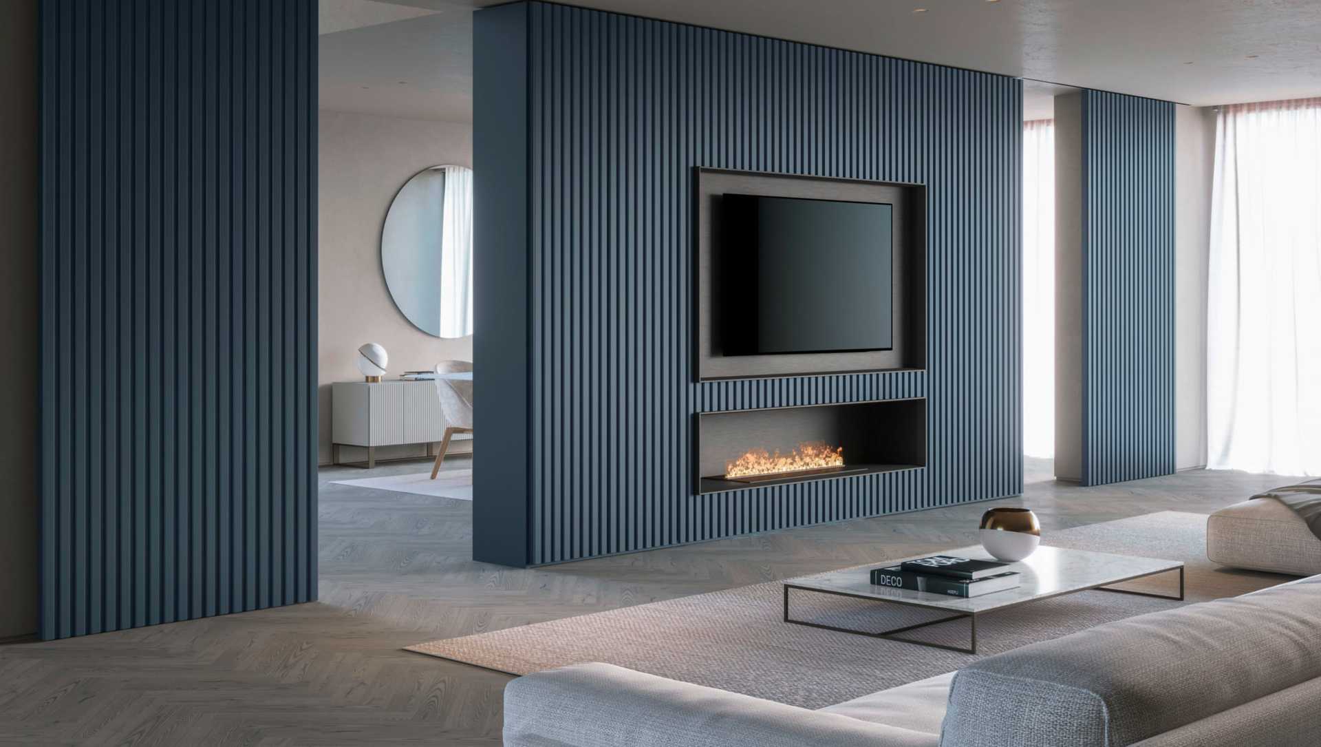 NOLI Modern Italian Living - Room Design with slate blue finish