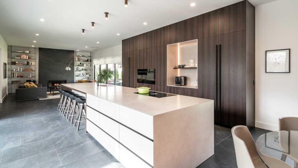 custom tile floor in a modern italian kitchen